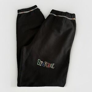 Stay Cool‎ Sweatpants Large Black Jogger Rainbow Logo NWT Revolve Lounge Pants
